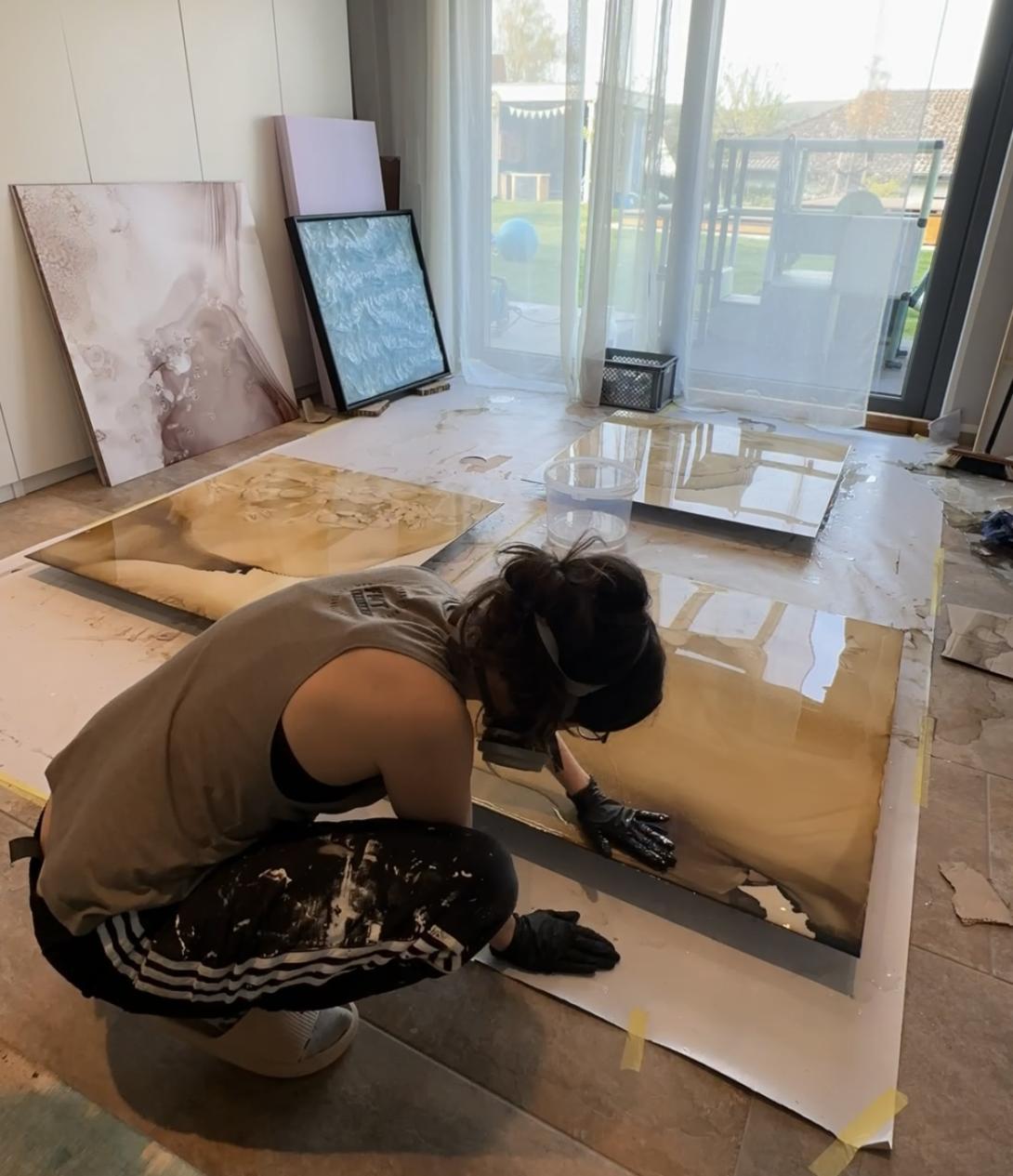 vollendung alkohol ink mit resin 